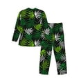 thumbnail image 2 of Kll Tropical Leaves1 Sleepwear Mens Flannel Pajamas,Long Cotton Pj Set, 2 of 9