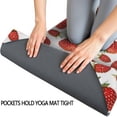 thumbnail image 3 of Red Strawberry Plants Fruit White Pattern Hot Yoga Mat Towel Non Slip for Hot Yoga - Quick-Drying Yoga Mat Cover with 4 Corner Pockets with Travel Bag - Hot Yoga Towel Non Slip 74"x26", 3 of 6