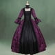 thumbnail image 1 of ICHUANYI Clearance Women Fall Winter Gothic Retro Floral Print Ball Gowns Gowns Dress(Purple, XL) Ichaunyi WER2023081003103, 1 of 7