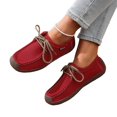 thumbnail image 2 of YOUYEDIAN Loafers for Women Versatile Slip On Square Toe Fashion Lace-up Comfy Flats Casual Outdoor Soft Walking Shoes, 2 of 5