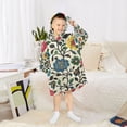 thumbnail image 6 of FORMRS Wearable Blanket Hoodie with Sleeves for Kids Cozy Flannel Sweatshirt, Vibrant Floral, 6 of 7