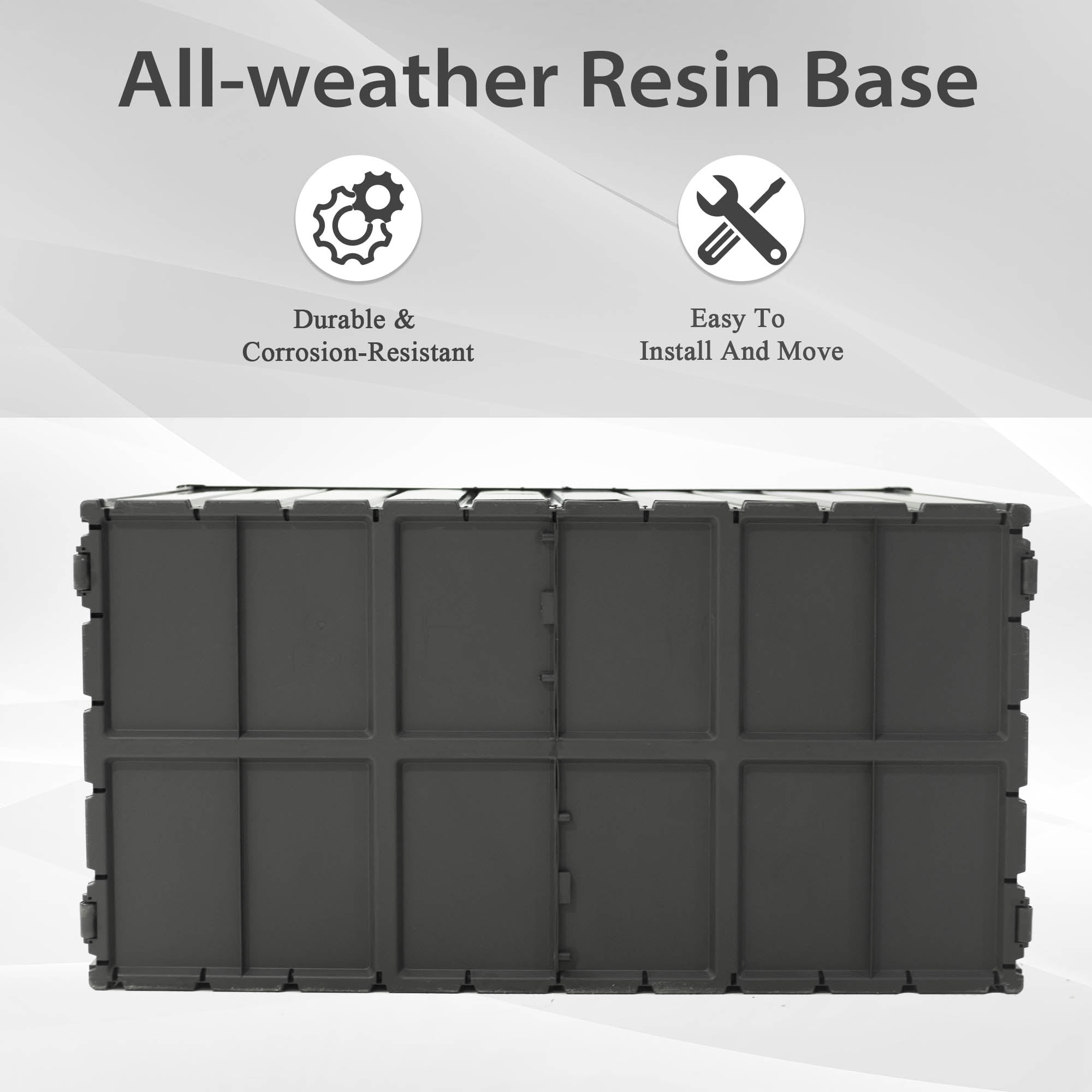 Outdoor Deck Box, 160 Gallon Waterproof Patio Storage Bin for Garden Tools Furniture Cushions Pool Supplies, Dark Gray