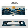 thumbnail image 3 of Abstract Mountains Desk Mat Golden Blue Vintage Golden Sun XL Mouse Pad Large Mousepad Extended Laptop Keyboard Mat Gaming Desk Pad Mouse Mat 31.5"x11.8" Office Computer Keyboard Laptop Home, 3 of 6