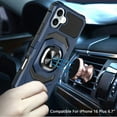 thumbnail image 2 of [PolyBag] For iPhone 16 Plus 6.7 inch Robotic Hybrid with Magnetic Ring Stand - Dark Blue, 2 of 3