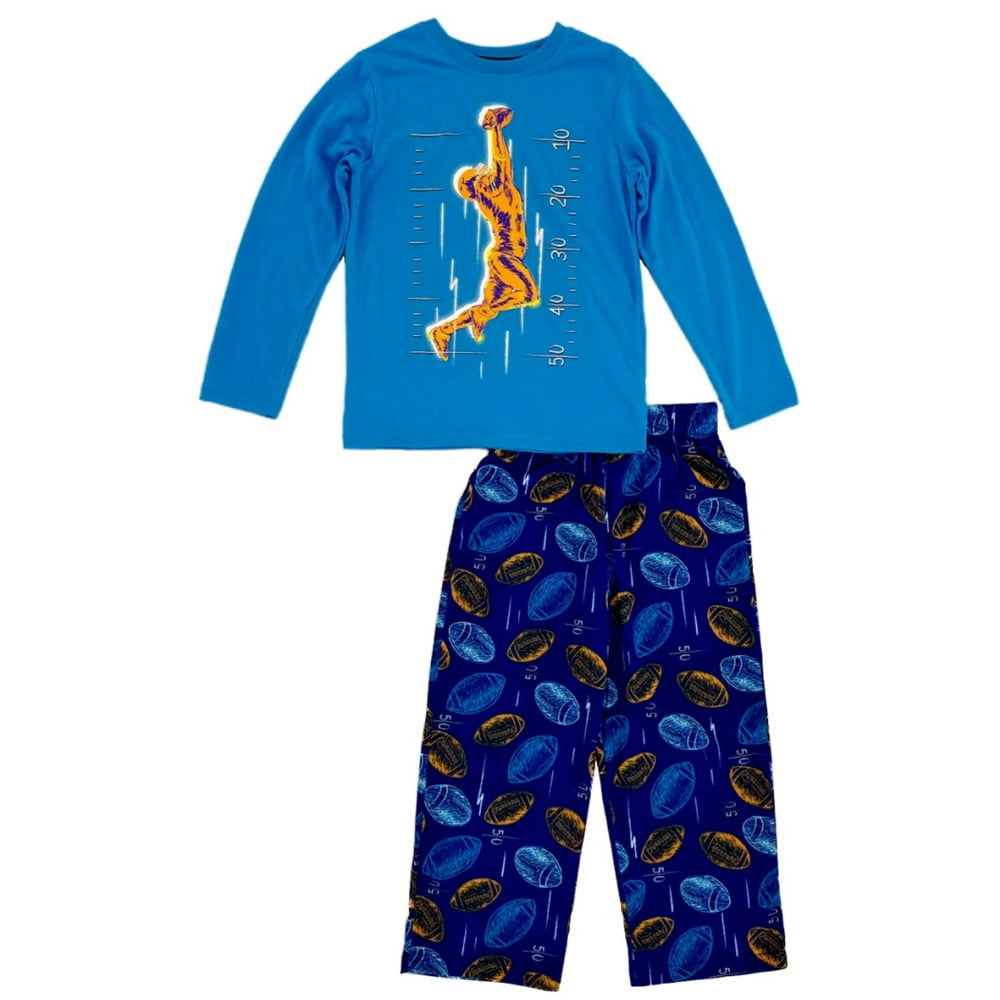 Cat & Jack Boys 2Piece Blue Great Catch Football Sleepwear Pajama