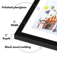 thumbnail image 4 of Americanflat 13.5x16 Kids Art Frame with 8.5x11 Mat Holds 100 Art Pieces Two Openings Storage Display One - Black, 4 of 7