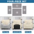 thumbnail image 6 of Xixirimido Snowflake Beige Printed Recliner Slipcover Stretch Reclining Chair Covers 4 Pieces Non Slip Recliner Sofa Slipcovers with Pocket Lazy Boy Chair Cover for Pet Kid, 6 of 8