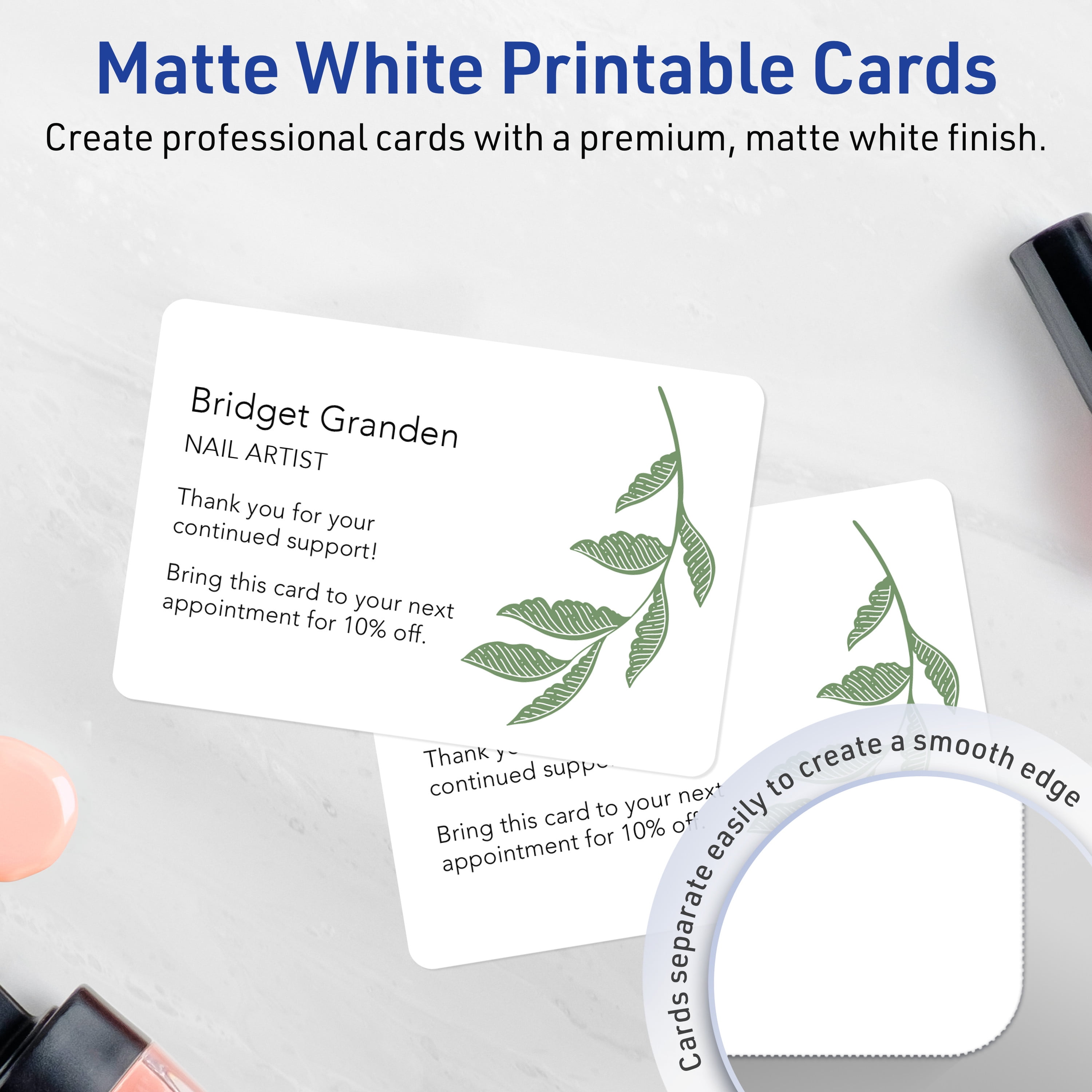 Avery Cards with Rounded Corners, 3" x 5", Matte White, 150ct
