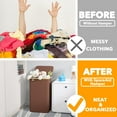 thumbnail image 2 of SpaceAid 110L Laundry Hamper with Lid, Large Tall Clothes Basket Bin, Brown, 2 of 6