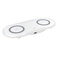 thumbnail image 2 of Dual Phone Wireless Charger X263 - 10W Fast Charging Pad with Dual Coils, Intelligent Metal Detection, Compact Design for Home & Office, Qi-Enabled Devices Compatible, ABS Material, White (Includes, 2 of 6