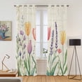 thumbnail image 2 of Spring Floral Kitchen Curtains 84 Inch Length, Summer Colorful Tulip Botanical Vintage Grommet Top Bedroom Living Room Curtains, Light Filtering Cafe Curtain Drapes 2 Panels Set 84''x84'', 2 of 9