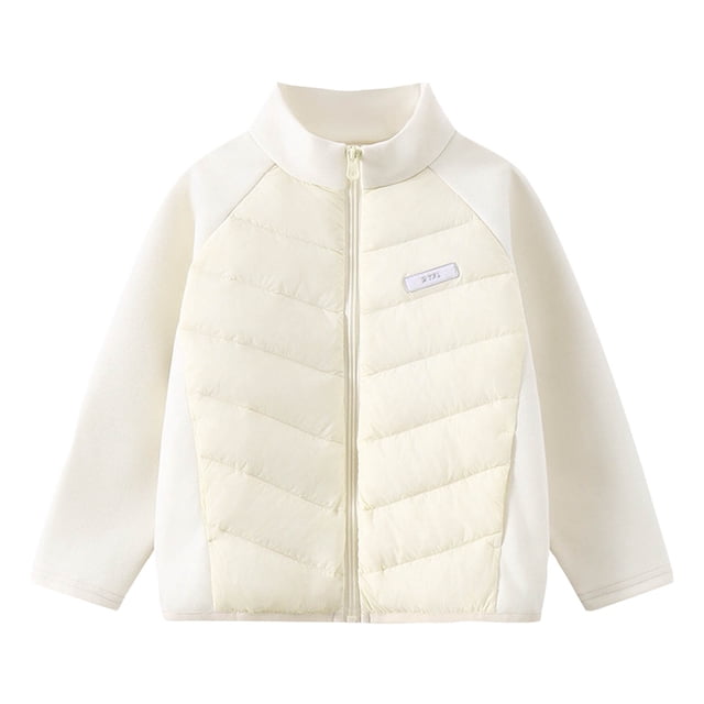 RXIRUCGD Manteau à Manches Longues pour Enfants, Col Rond, Bas en Peluche (Blanc, Taille:11 Ans)