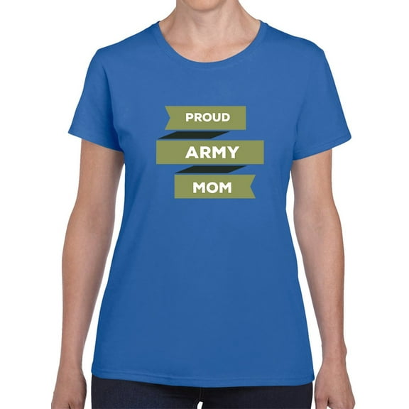 Proud Army Mom Graphic Women Royal Blue T-Shirt, Female XX-Large