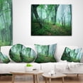 thumbnail image 4 of Designart Trail Through Green Forest - Landscape Photography Throw Pillow - 18x18, 4 of 5