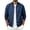 #129-Navy, variant on Men's Linen Bomber Jacket Snap Button Up Lightweight Casual Outer Coat