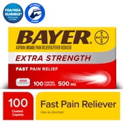 Bayer Aspirin Extra Strength, Pain Relief Pills, Fever Reducer and Headache Relief, 100 Count