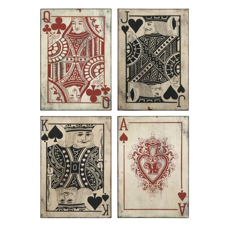97028-4, Leonato Playing Card Wall Decor, Set of 4