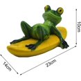 thumbnail image 4 of Estatua de ranas flotantes brillar adorno de rana flotante resina decoración de estanques de jardín 16x15x11cm, 4 of 5