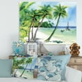 thumbnail image 2 of Designart ' Palm Trees With Summer Beach ' Nautical & Coastal Canvas Wall Art Print, 2 of 4