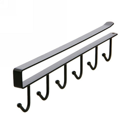 Kitchen Cabinet Storage Racks - Durable Under Shelf 6 Hooks Cup Holder Hang Kitchen Cabinet Storage Rack Organizer Tools