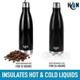 thumbnail image 2 of Hydration Nation Stainless Steel Water Bottle Double Wall Insulated - Midnight Black 17oz, 2 of 7