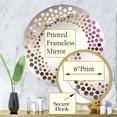 thumbnail image 3 of Designart "Luxurious Gold & Pink Pottery Spirals" Abstract Spirals Polka Dot Round Wall Mirror - Abstract Oval Printed Decorative Mirror - Multiple Color Options, 3 of 5
