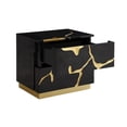 thumbnail image 2 of Modrest Aspen - Modern Wide Black and Gold Nightstand, 2 of 5