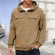 thumbnail image 1 of pstuiky Camisas para hombre de manga larga, Sudadera con capucha, cremallera de un cuarto y múltiples bolsillos de manga larga de color liso para hombre camisetas de hombre s, 1 of 4