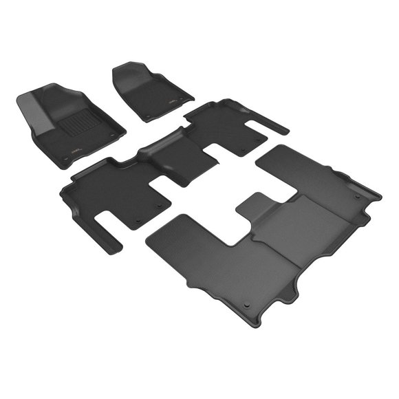 3D Mats Floor Liner L1JP02801509 KAGU; Custom Fit; Raised Edge; Black; Thermoplastic Rubber Of Carbon Fiber Texture; 4 Piece; With MAXpider Anti-Skid Bottom Layer