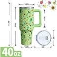 thumbnail image 2 of 40 Oz Avocado Tumbler with Handle & Straw Lid - Sage Green, Double Wall Vacuum Insulated Stainless Steel Cup - Leakproof Fruit Lover Gift for Women (1 PC), 2 of 6