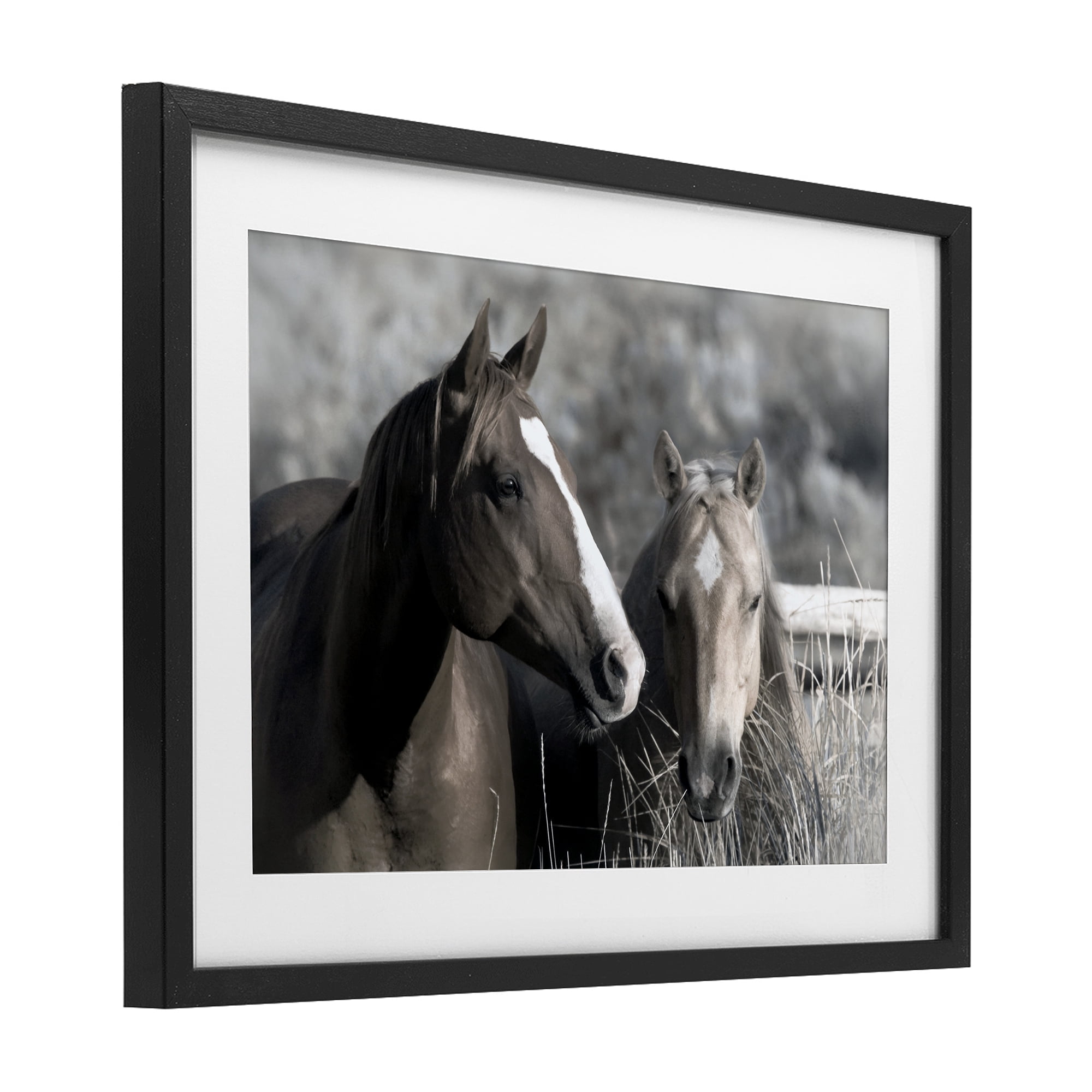 Stupell Industries Content Horses In Pasture Black Framed Print Under Glass, design by Danita Delimont