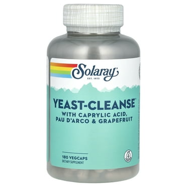 Solaray Yeast-Cleanse | With Caprylic Acid, Pau DArco, Grapefruit Seed Extract & Tea Tree Oil | Healthy Cleansing Support | 30 Servings | 180 VegCaps