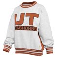 thumbnail image 2 of Women's Pressbox Heather Gray/Texas Orange Texas Longhorns Endzone Crewneck Sweatshirt, 2 of 3