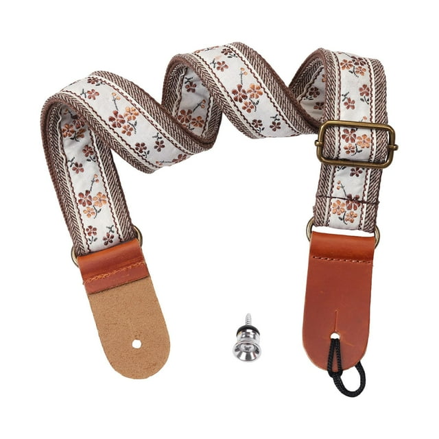 lionlar Ukulele Strap Embroidered Non Slip Shoulder Belt for Indoor Teaching Outdoor Style B