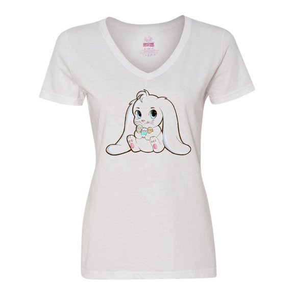 Inktastic Adorable Easter Bunny Women's V-Neck T-Shirt