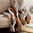 thumbnail image 2 of Fleece Blanket Abstract Orange Twisted Lines Blankets, Soft Cozy Warm Flannel Throw Blanket, Classic Geometric Art Blanket for Bed Couch Sofa,40x60In, 2 of 9