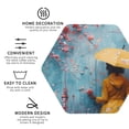 thumbnail image 4 of Pofeuu Woman Under Blossoming Tree Print Leather Coasters Set of 6, Round Cups Mugs Mat Pad for Home Kitchen Heat Resistant Drink Coasters,Hexagon, 4 of 7