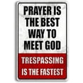 thumbnail image 2 of Private Property No Trespassing Sign, Metal Posted Warning Sign for Yard Garden Door Wall, Heavy Duty Rustproof Outdoor Security Signage with Bold Letters, 2 of 8