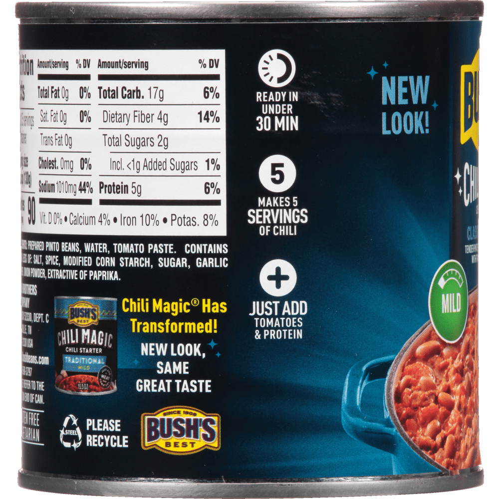 Bush's Classic Homestyle Chili Magic, Canned Beans, 15.5 oz Can