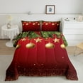 thumbnail image 2 of jejeloiu Gold Christmas Ball Bedding Comforter Set,Merry Xmas Theme Twin Comforter Sets,Sequin Print Bedding Set For Girls Boys,Breathable Home Decor Reversible,2-Piece, 2 of 8