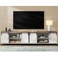 thumbnail image 5 of Sliding Barn Door TV Stand for 110 Inch TV, White Entertainment Center for 90-110 inch TV Console Table for Living Room Bedroom, 5 of 7