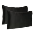 thumbnail image 2 of Black Dreamy Set of 2 Silky Satin Standard Pillowcases, 2 of 6