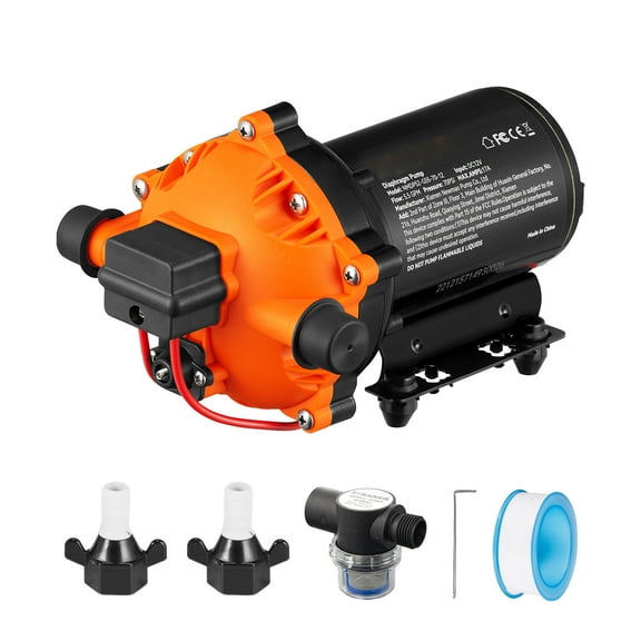 BENTISM 12V Water Pressure Diaphragm Pump, 70 PSI (40-100 PSI Adjustable) Self-Priming Pump 5.5 GPM Boat RV, 216W