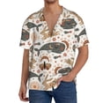 thumbnail image 3 of Vsdgher Ramadan Whale Print Men's Wrinkle Free Untucked Cuban Shirt Business Casual Button Down Shirts Short Sleeve Shirt, 3 of 7