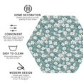 thumbnail image 4 of Pofeuu Floral Print Leather Coasters Set of 6, Round Cups Mugs Mat Pad for Home Kitchen Heat Resistant Drink Coasters,Hexagon, 4 of 7
