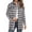 Black, variant on Womens Casual Cuffed Long Sleeve Boyfriend Button Down Plaid Flannel Shirt Tops Pink XXL