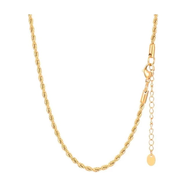 Cadena Collar Ajustable Torsal Acero Inoxidable Oro Mujer dorado 50 cm