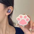 thumbnail image 3 of for Samsung Galaxy Buds FE(2023)/Buds 2 pro/Buds Live/Buds pro/Buds 2 Cover,Cute Cartoon Fun Kawaii Cat's paw Pattern Design Silicone Earphone case with Hook (White), 3 of 9