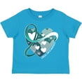 thumbnail image 3 of Inktastic Cervical Cancer Awareness Teal and White Ribbon Around Heart Boys or Girls Toddler T-Shirt, 3 of 5