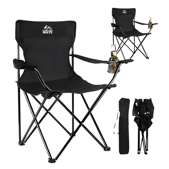 2 Sillas Plegables CJR Negro Playa Campamento Exteriores